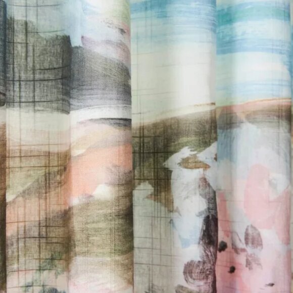 Anthropologie Pastel Landscape Curtains - Picture 5 of 7